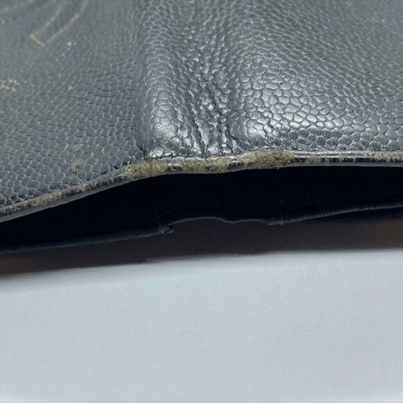 Authentic Vintage Chanel Black Caviar Leather Long Designer Wallet - Picture 14 of 16